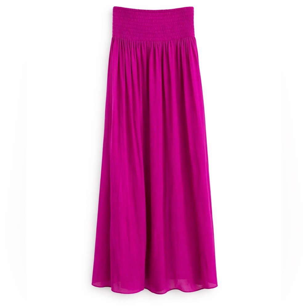 Lilly Pulitzer Bohdi Maxi Skirt Berry Sangria Pink Xs Smocked Waist 41”